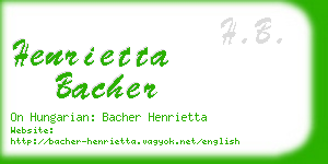 henrietta bacher business card